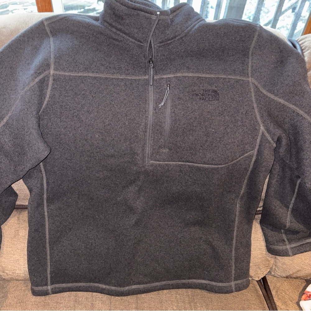 The North Face Fleece Pullover Sweater 1/2 Half Zip Dark Gray  Mens XL